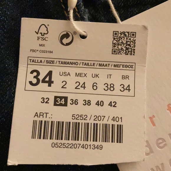 Zara TRF Embroidered Cigarette Jeans NWT - Picture 7 of 7